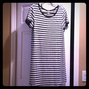 Casual blue and white striped dress